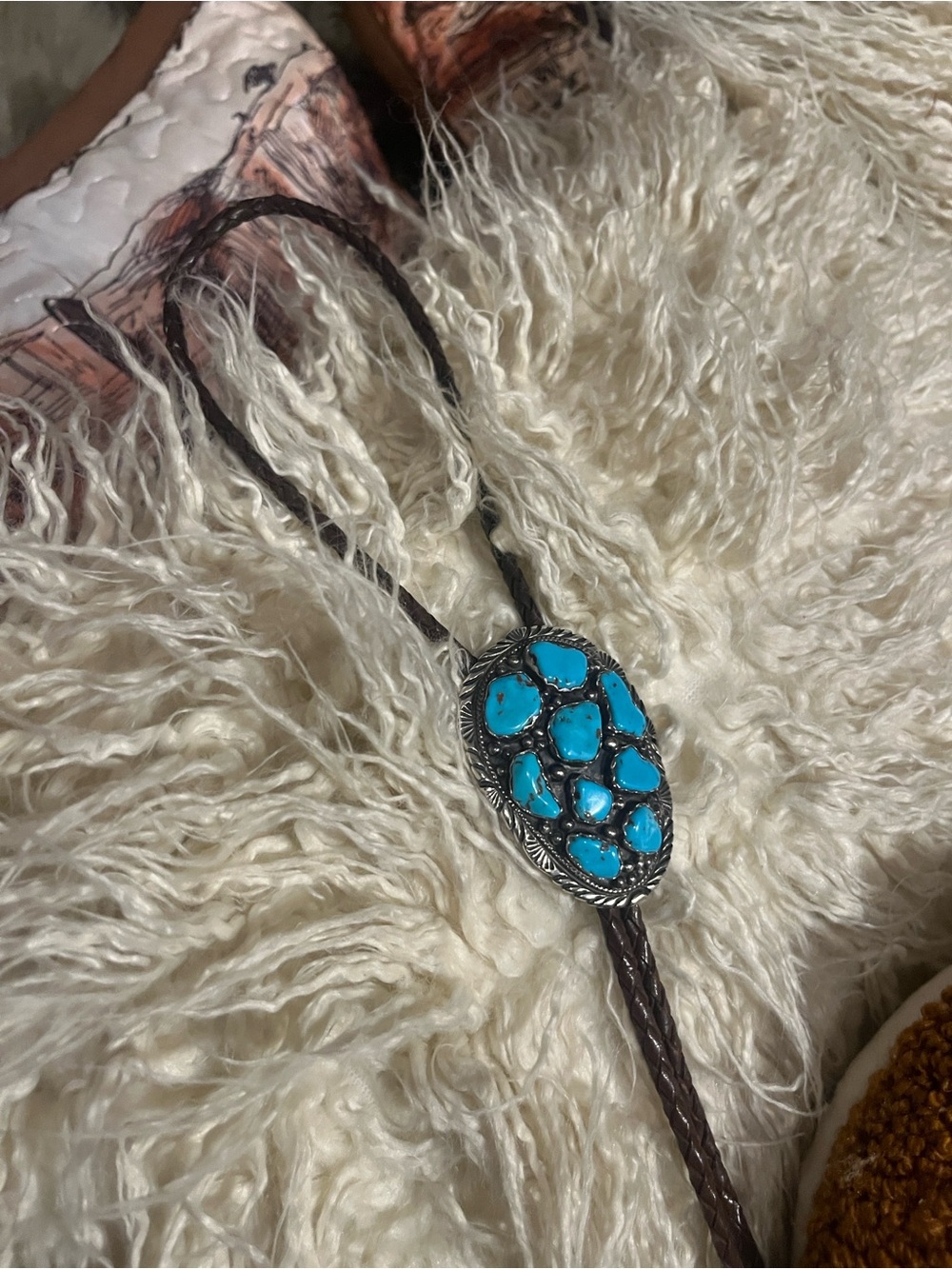 Native American Kingsman turquoise bolo tie - Picture 7 of 7